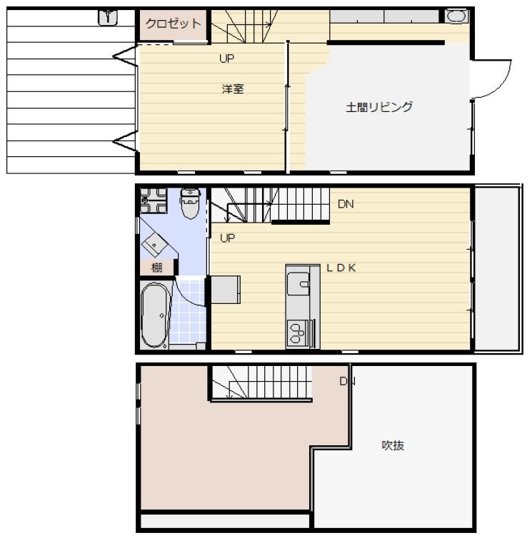 ｔｈｅ　ｓ　ｌｏｗ　ｔｉｍｅ　ｈｏｕｓｅ． F号室 間取り