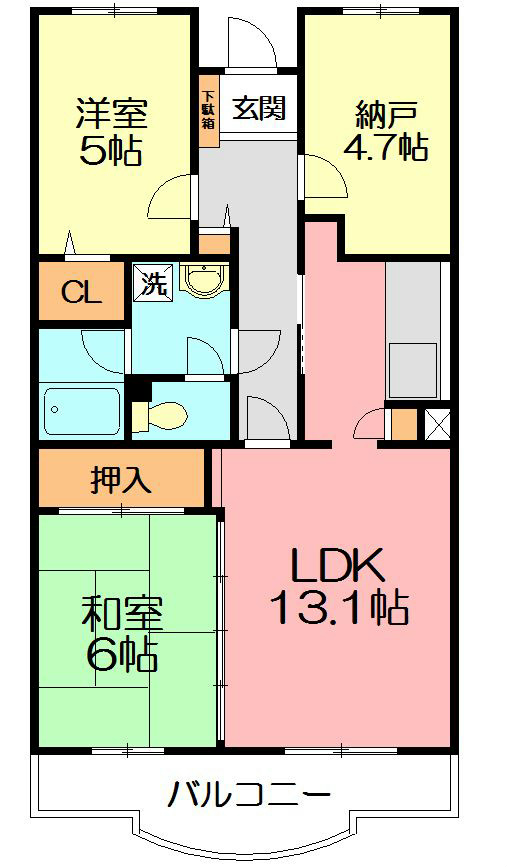 ディアコート大庭 106号室 間取り