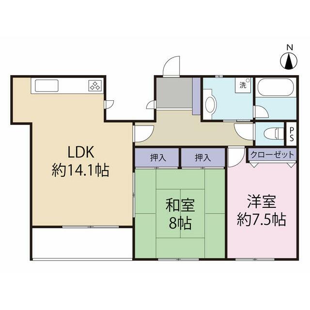 グロリアス材木座 202号室 間取り