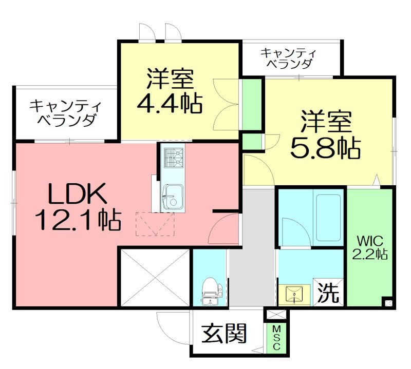 VILLA COAST.Ⅰ 301号室 間取り