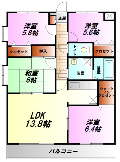 ディアコート 304号室 間取り