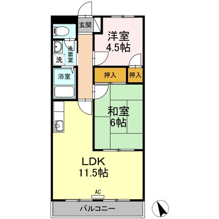 ラークグリーンヒル 205号室 間取り