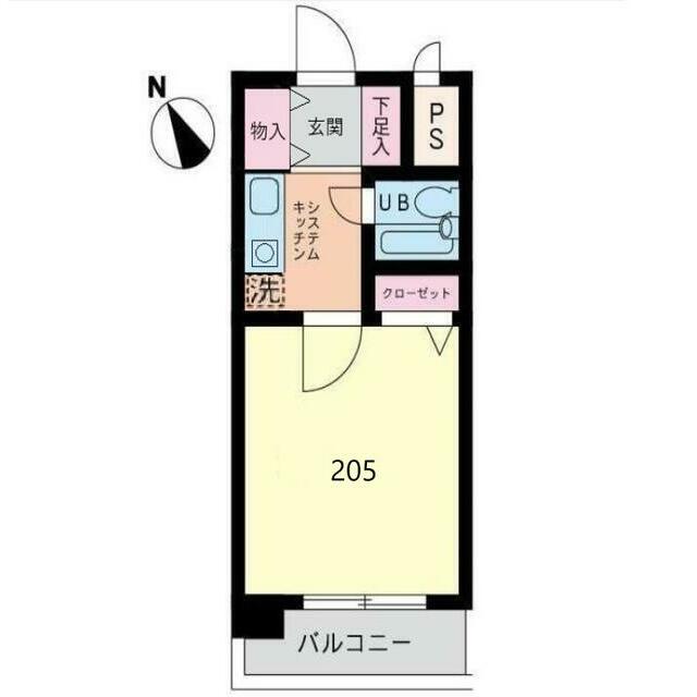 フジビューハイツ山下 205号室 間取り