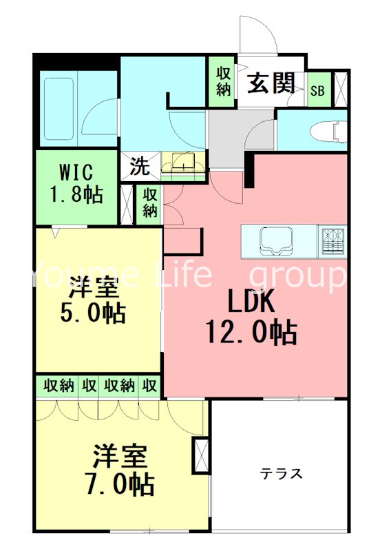 鎌倉静庵 102号室 間取り