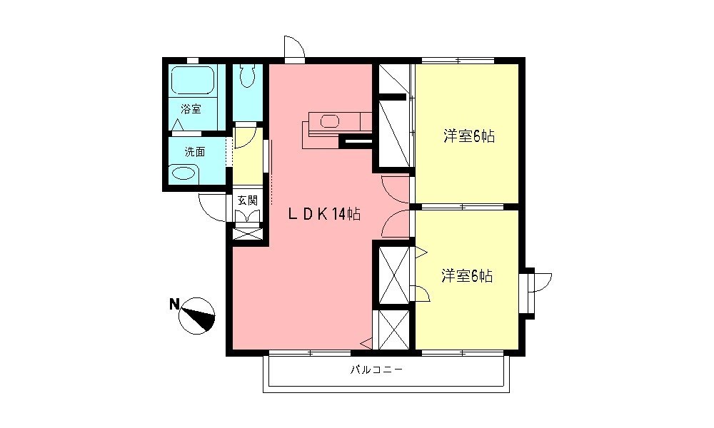 リバティグリンＫＹⅠ 102号室 間取り