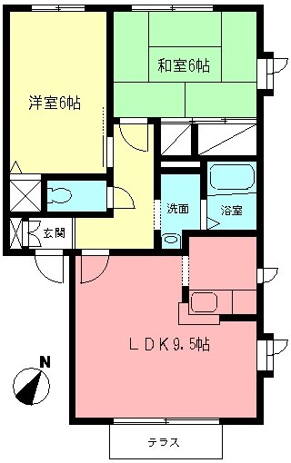 リヴェールB 102号室 間取り