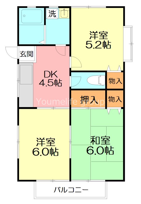 サンハイツⅡ 201号室 間取り