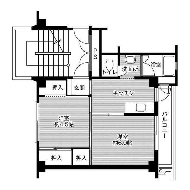 ビレッジハウス戸川１号棟  0105号室 間取り