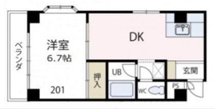 ＷｉｎｇＨｏｕｓｅ伊勢原 201号室 間取り