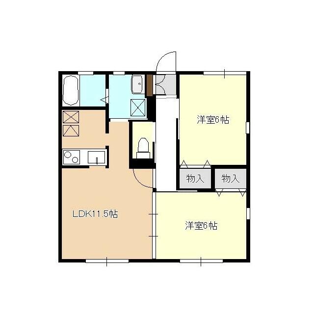 シャテニエ　ボワ　コート　Ｃ 202号室 間取り