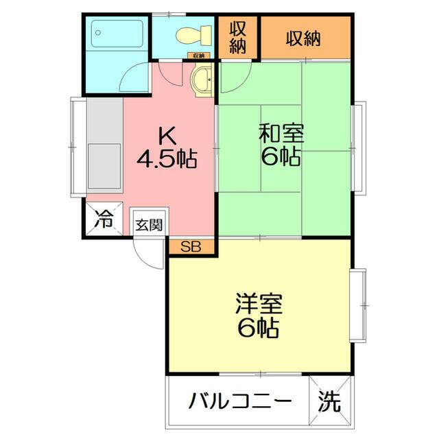 武井アパート 201号室 間取り