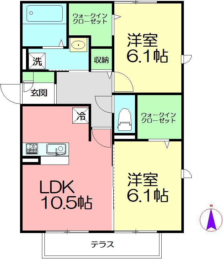 セレーソエステート 102号室 間取り