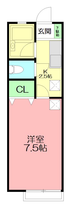 メゾンベル 202号室 間取り