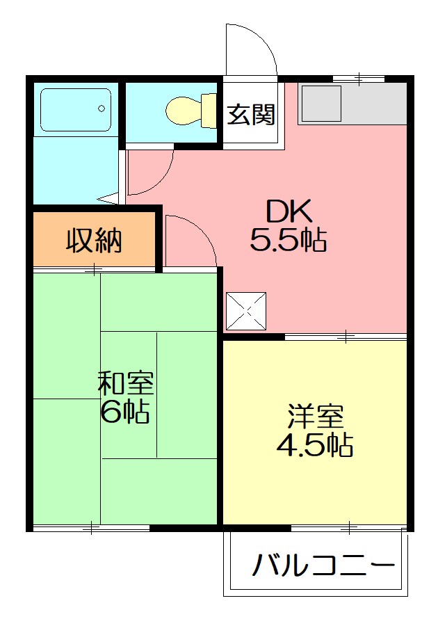 ジュネス松風 202号室 間取り