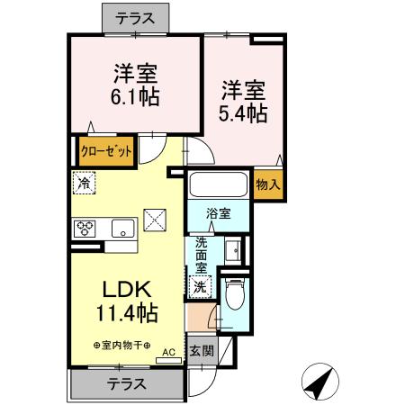 RsHeim(エルスハイム) 103号室 間取り