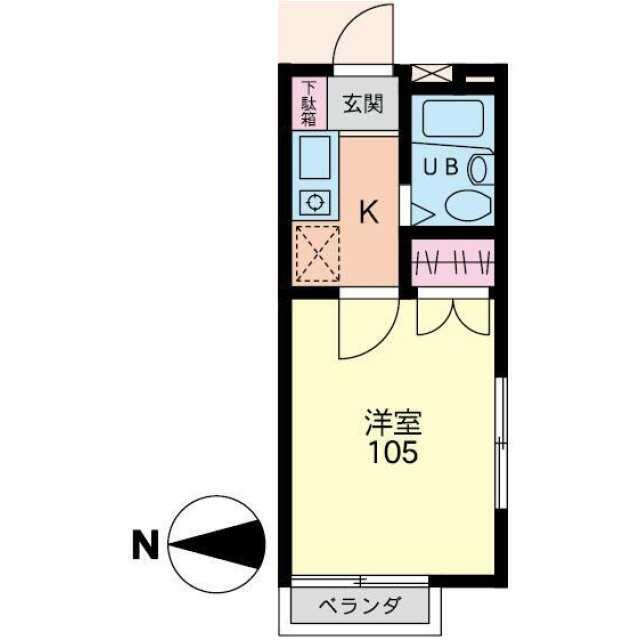 ハイツトーマス 105号室 間取り