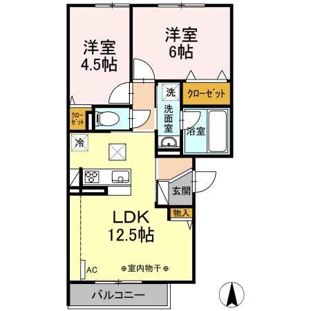 コートミカエルＢ 103号室 間取り