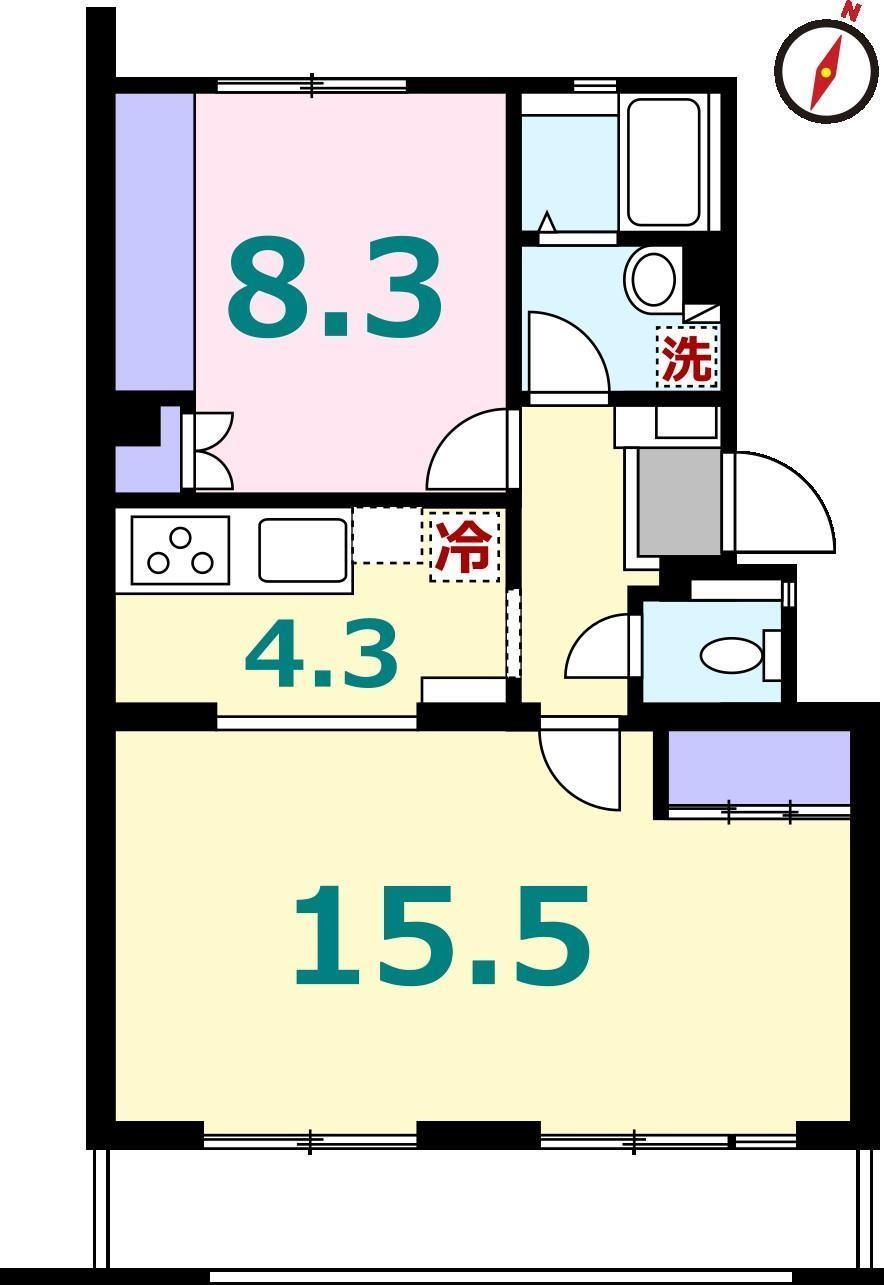 第三河原ハイツ 205号室 間取り