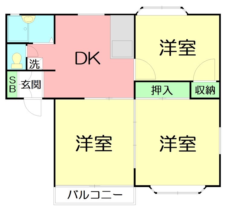 エクセル大磯A棟 202号室 間取り