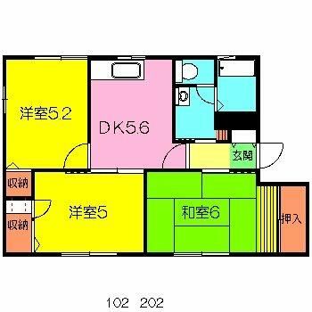 エクセル大井Ｄ 102号室 間取り