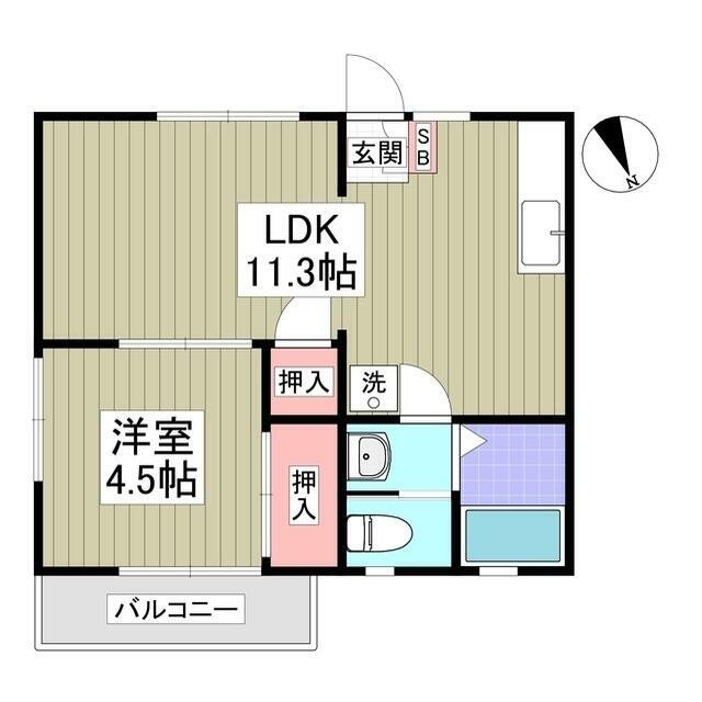 パークハイツ安西Ⅰ 202号室 間取り