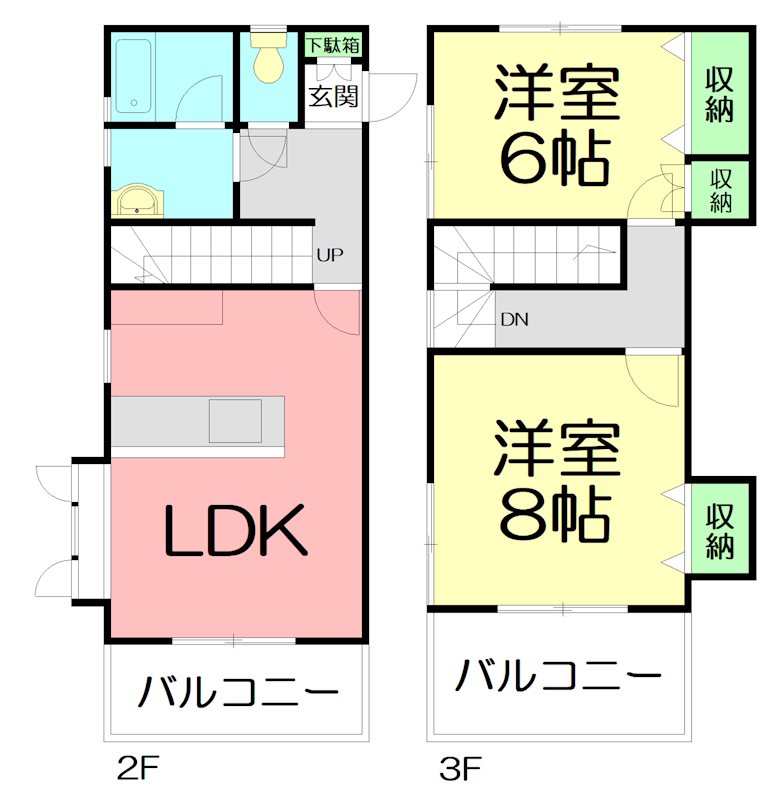 五百羅漢アパートメント  202号室 間取り