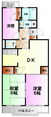 府川マンション 303号室 間取り