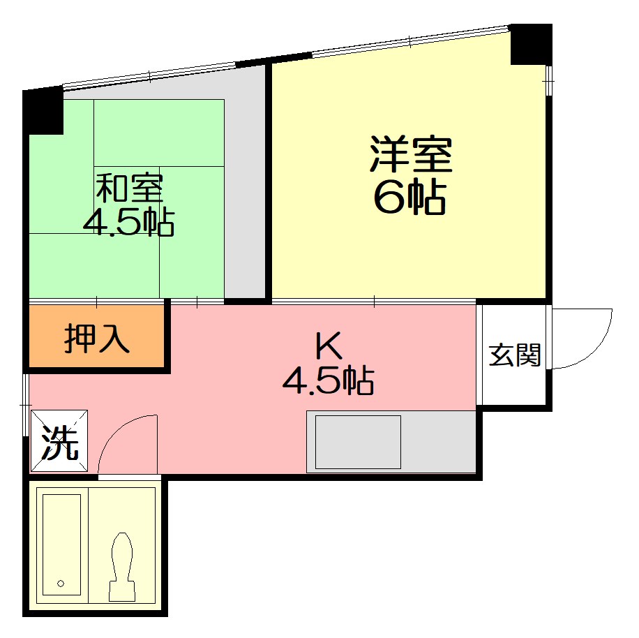 サウスフラット 201号室 間取り