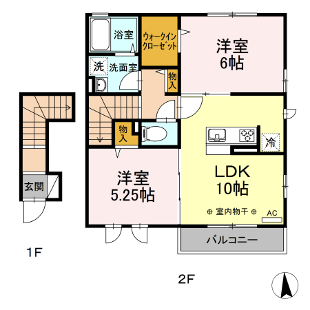 蒼の杜　風 206号室 間取り