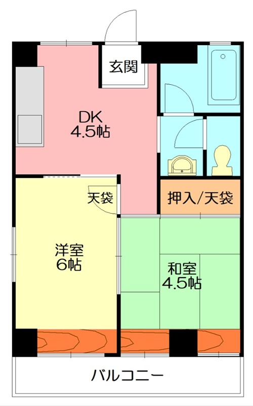 中西ビル 203号室 間取り