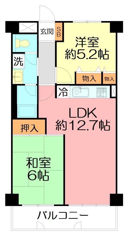 ネオハイツ伊勢原 416号室 間取り