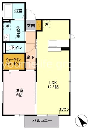 プレミールB 201号室 間取り