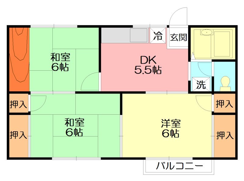 リバーサイドハイツ 201号室 間取り