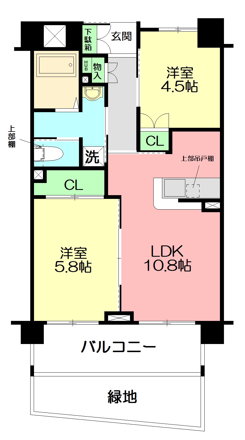 パノラマ南鴨宮 106号室 間取り