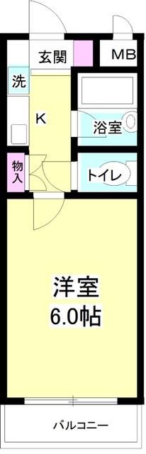 ベルトピア大和桜ヶ丘 2F号室 間取り