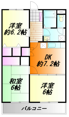 セレス岩原 301号室 間取り