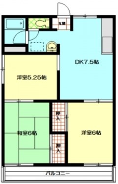 コーポ白山 203号室 間取り