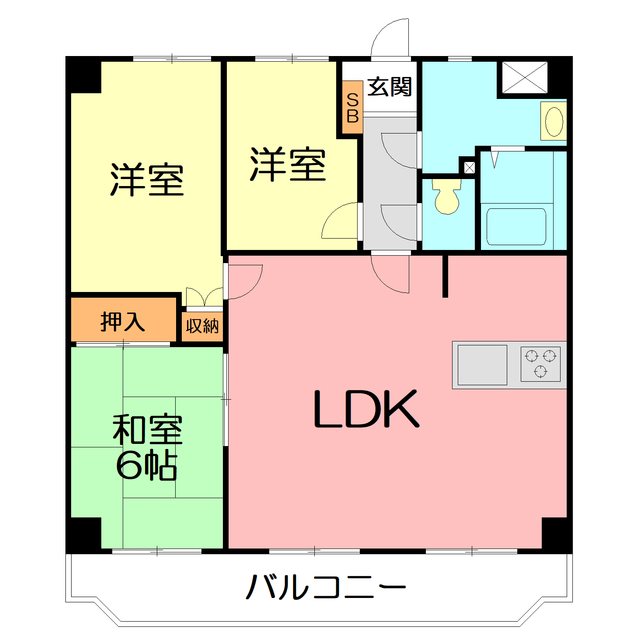 エクセル伊勢原 403号室 間取り