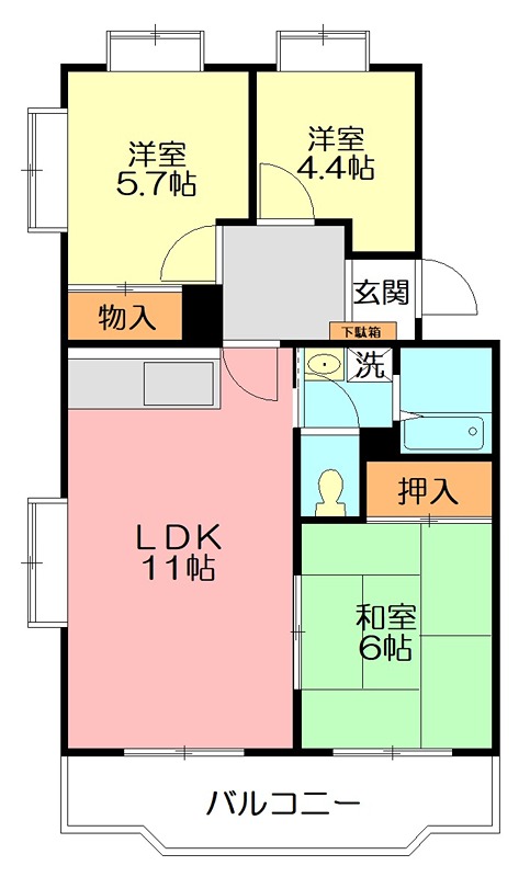 サンパレス湘南 106号室 間取り