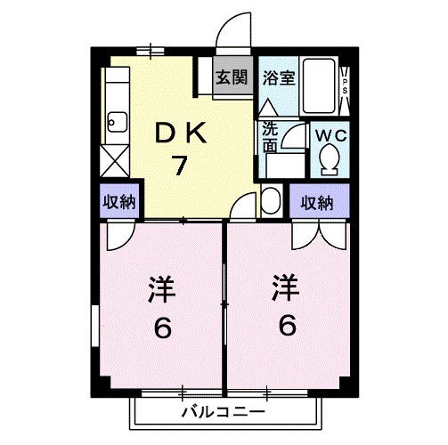 サンハイツ渡辺Ｃ 205号室 間取り