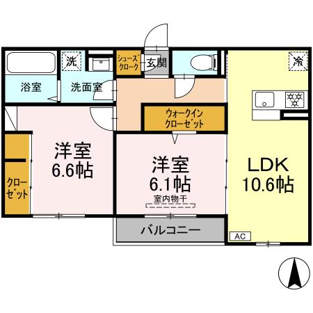 ティフブルー湘南　A棟 202号室 間取り