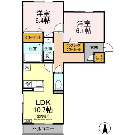 ティフブルー湘南　B棟 203号室 間取り