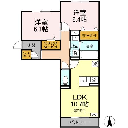 ティフブルー湘南　B棟 201号室 間取り
