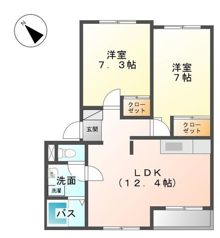 ラルクアンシェル 101号室 間取り