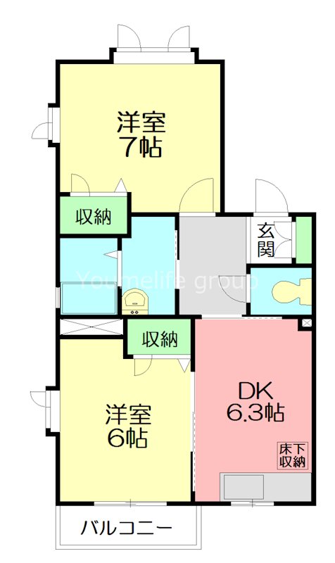 スクエアＩ 102号室 間取り