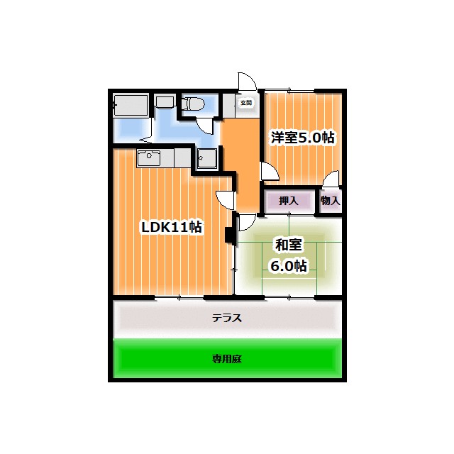 メタセコイヤ 102号室 間取り