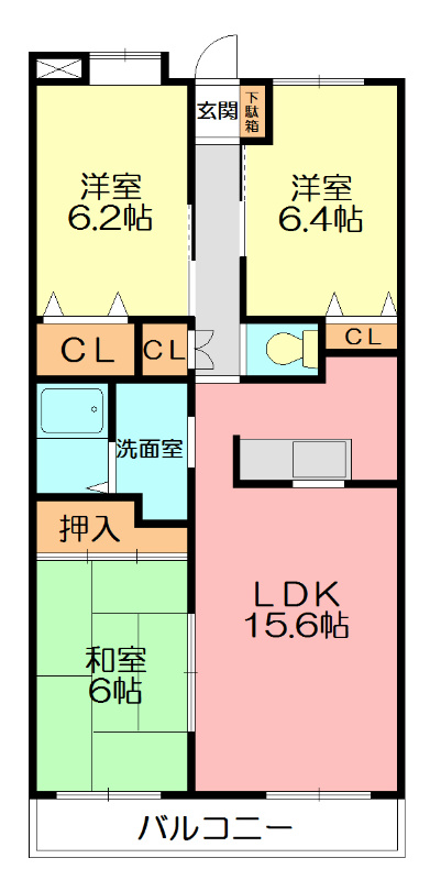 ハイビジョン 402号室 間取り