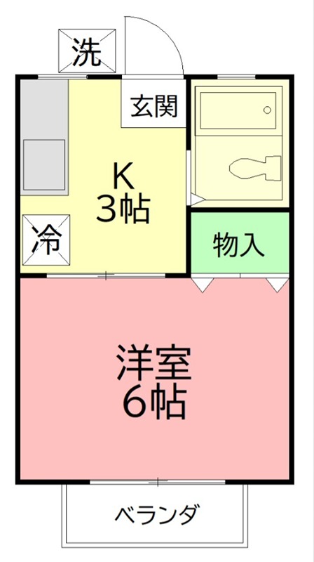 サイカチハイツ 203号室 間取り