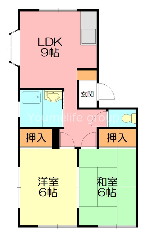 相湘13生沢ハイツ 201号室 間取り