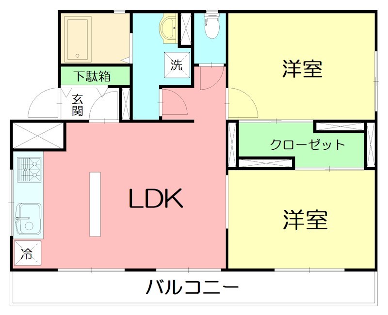 第三河原ハイツ 108号室 間取り